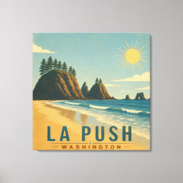 La Push, Baby! Vintage-Küsten-Reiseplakat-Kunst Leinwanddruck