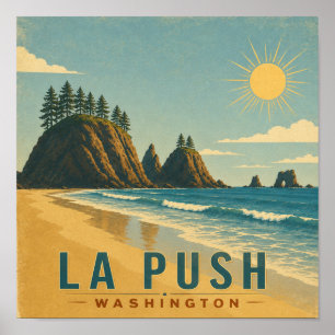 La Push, Baby! Vintage-Küsten-Reiseplakat-Kunst Poster