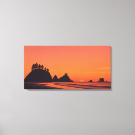 La Push Washington Sonnenuntergang Minimalist Küst Leinwanddruck