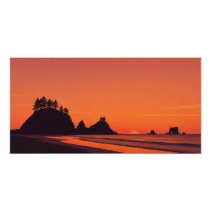 La Push Washington Sonnenuntergang Minimalist Küst Poster