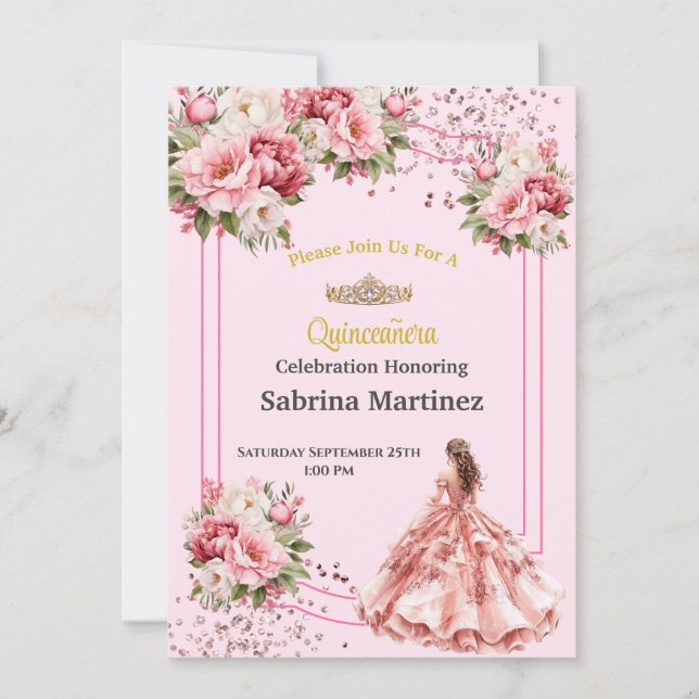 La Quinceanera Invitation Einladung (Vorderseite)