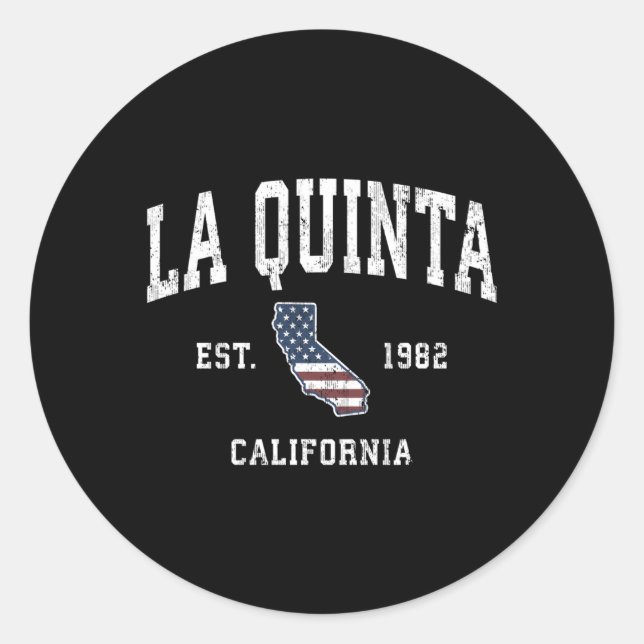 La Quinta California Ca American Flag Sports Runder Aufkleber (Vorderseite)