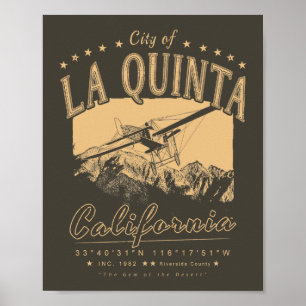 LA QUINTA KALIFORNIEN RETRO - SANTA ROSA GEBIRGE POSTER