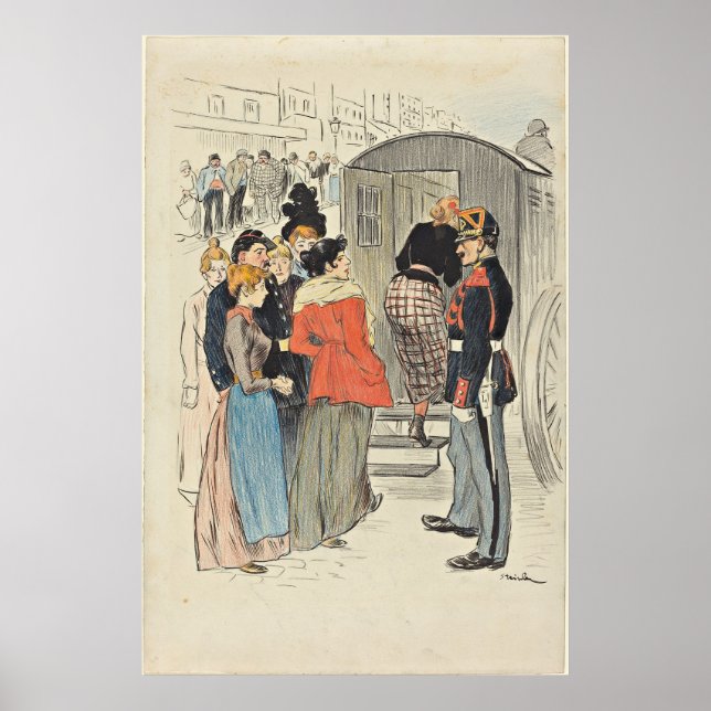 La Rafle-1893 von Theophile Alexandre Steinlen Poster (Vorne)
