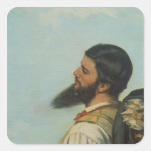 La Rencontre ou Bonjour M.Courbet, Quadratischer Aufkleber