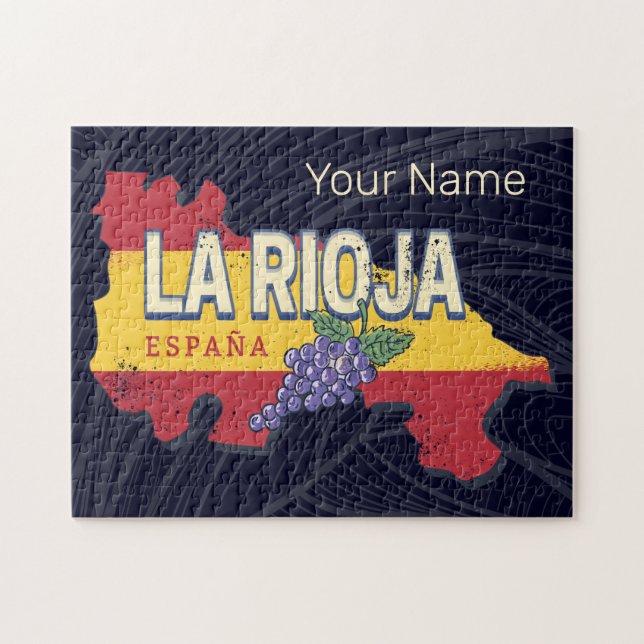 La Rioja Spanien Retro Region Weinkultur und Vinta Puzzle (Horizontal)