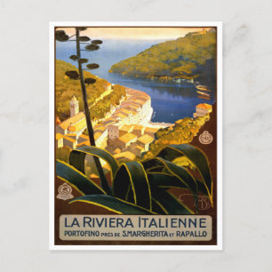 La Riviera Italienne, Italien Vintage Travel Postkarte