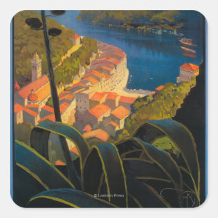 La Riviera Italienne Quadratischer Aufkleber
