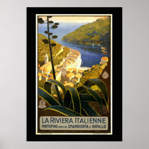 La Riviera Italienne, Vintage Reiseplakat Poster