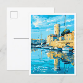 La Rochelle France Vintage Illustration Postkarte
