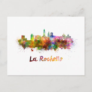 La Rochelle skyline im Watercolor Postkarte