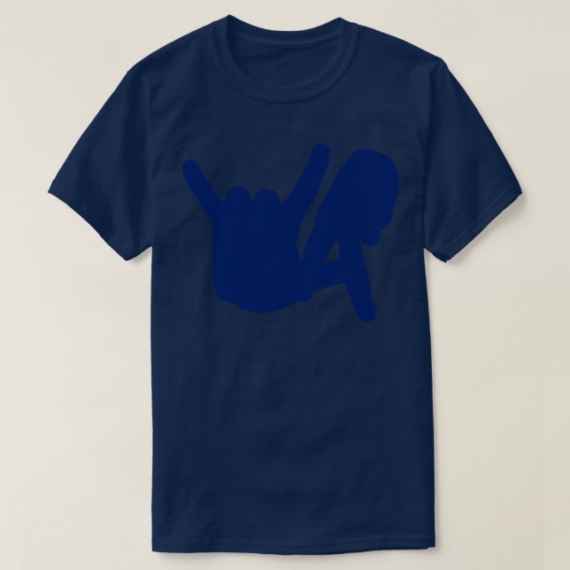 LA Rocks Hands Silhouette Blue TShirt (Design vorne)