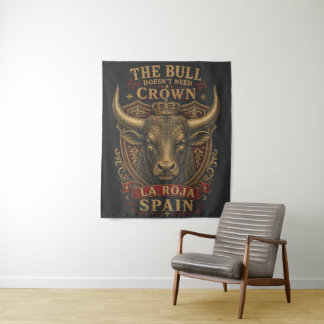 La Roja Spanien Stier Fußball Fan Wandteppich