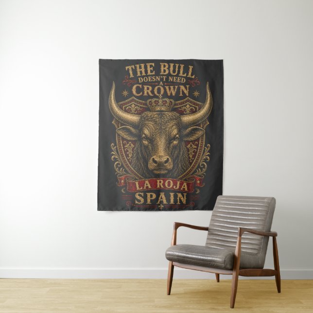 La Roja Spanien Stier Fußball Fan  Wandteppich (Beispiel)