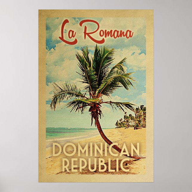 La Romana Palm Tree Vintage Poster (Vorne)