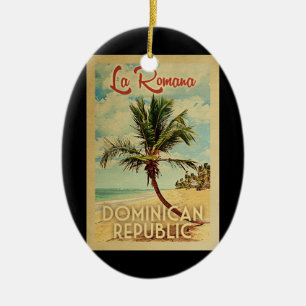 La Romana Palm Tree Vintage Travel Keramik Ornament