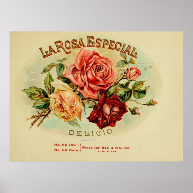 LA.Rosa.E.Special Cigar Box Labels Poster (Vorne)