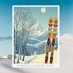 La Rosière Frankreich Skigebiet Retro-Postkarte Postkarte