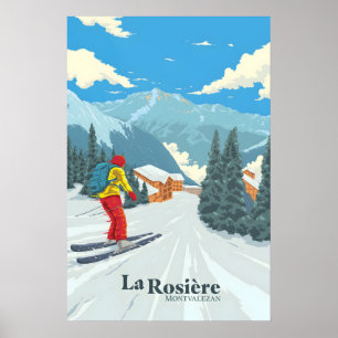 La Rosiere Skigebiet Reiseplakat Poster