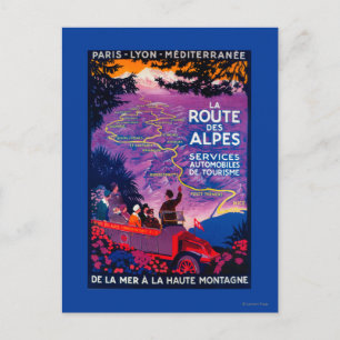 La Route Des Alpes Vintage PosterEuropa Postkarte