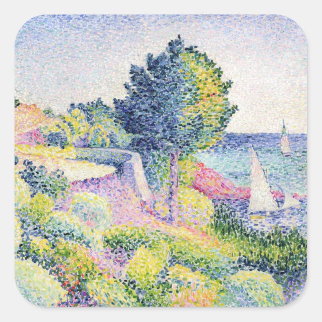 La Route sur la Cote Quadratischer Aufkleber (Vorderseite)