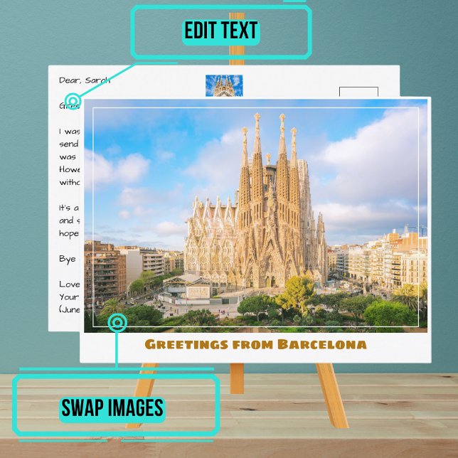La Sagrada Familia Barcelona Spanien Moderne Postkarte (When you are looking to share your experiences, sending a postcard is a sweet gesture.)