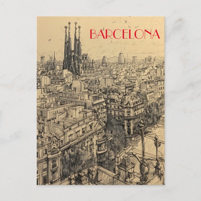 La Sagrada Familia Barcelona Spanien Postkarte (Vorderseite)