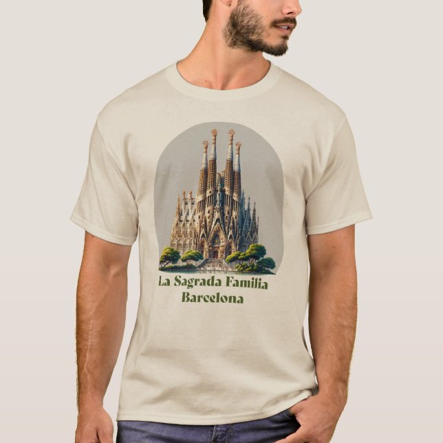 La Sagrada Familia Barcelona Spanien T-Shirt (Vorderseite)