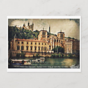 La Saône - Lyon Postkarte