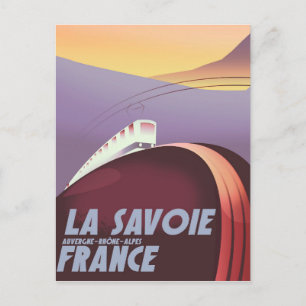 La Savoie Auvergne-Rhône-Alpes Reiseposter. Postkarte