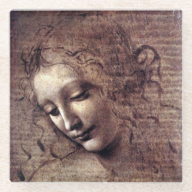 La Scapigliata - da Vinci - c1508 Glasuntersetzer (Vorderseite)