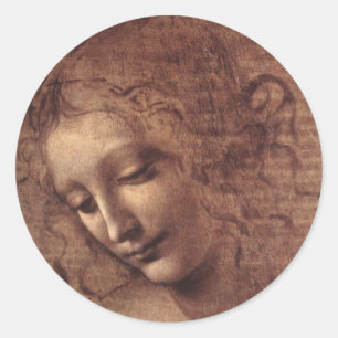 La Scapigliata Frau-Kopf Runder Aufkleber