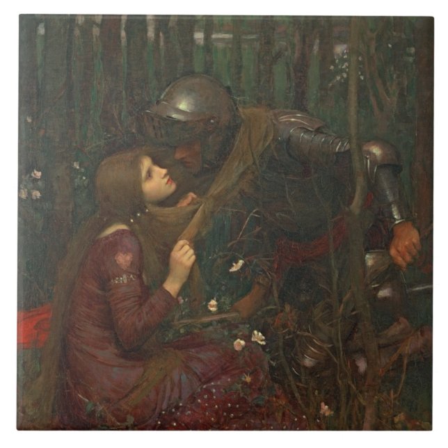 La-Schönheits-Freifrau Sans Merci, 1893 (Öl auf Fliese (Vorderseite)