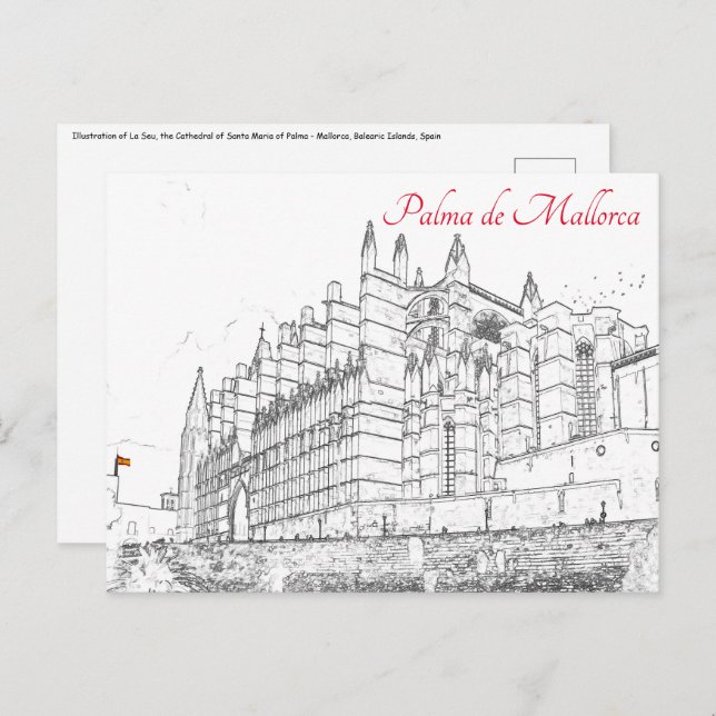 La Seu, die Kathedrale von Palma de Mallorca - Spa Postkarte (Vorne/Hinten)