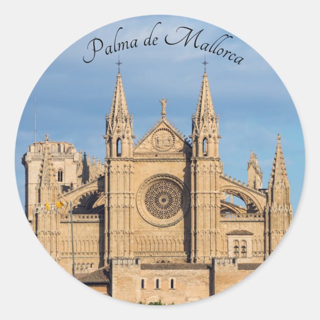La Seu, die Kathedrale von Palma de Mallorca - Spa Runder Aufkleber (Vorderseite)