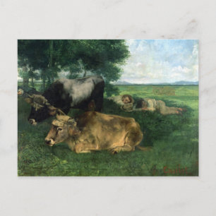 La Siesta Pendant la saison des foins , 1867, Postkarte