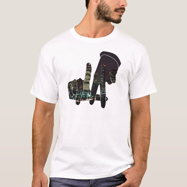 LA-Skylinehände T-Shirt (Vorderseite)