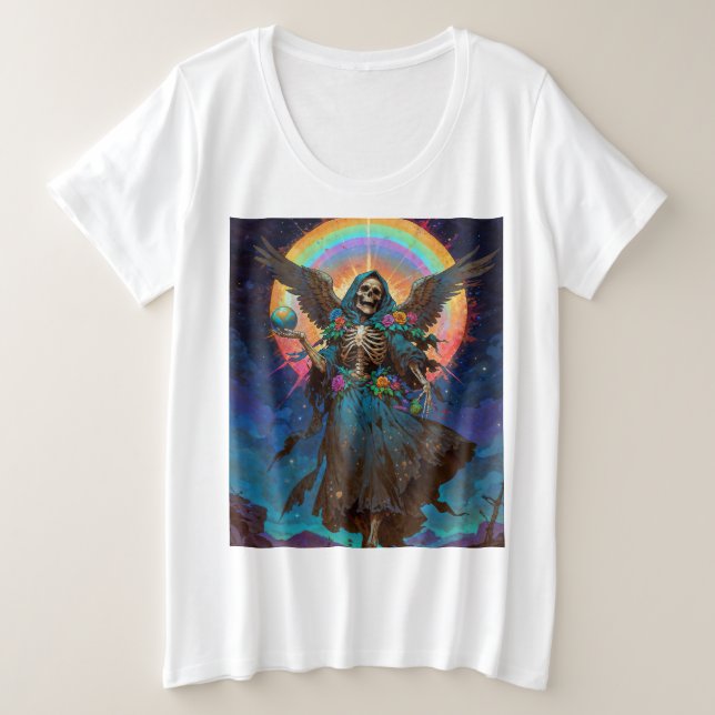 La Sombra Benévola Santa Muerte Große Größe T-Shirt (Design vorne)
