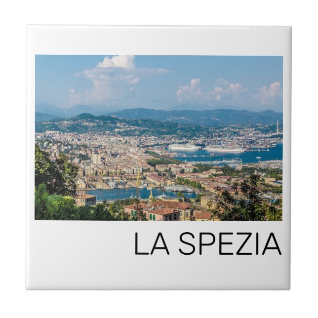 La Spezia Cityscape Ligurien Italien Holiday Souve Fliese (Vorderseite)