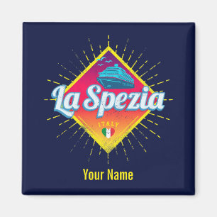 La Spezia Liguria Italien Retro Kreuzfahrtschiff V Magnet