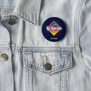 La Spezia Ligurien Italien Retro-Kreuzfahrtschiff Button