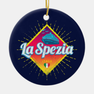 La Spezia Ligurien Italien Retro-Kreuzfahrtschiff Keramik Ornament