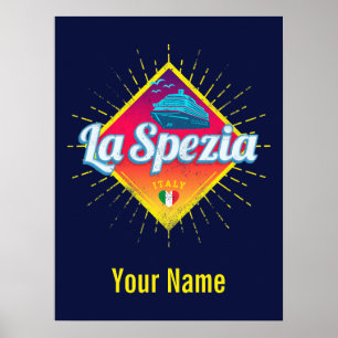 La Spezia Ligurien Italien Retro-Kreuzfahrtschiff Poster