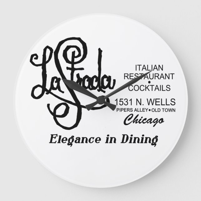 La Strada Restaurant, Altstadt, Chicago, IL Große Wanduhr (Vorderseite)