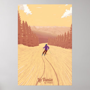 La Tania Skigebiet Reiseplakat Poster