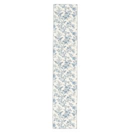 La toile de Jouy Blaues Vintage-Blumenmuster Mittelgroßer Tischläufer