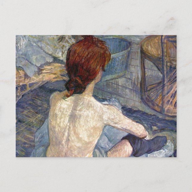 La Toilette Rousse - Malerei Toulouse-Lautrec Postkarte (Vorderseite)