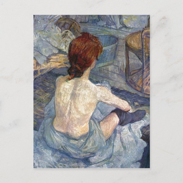La Toilette Rousse - Malerei Toulouse-Lautrec Postkarte (Vorderseite)