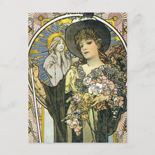 "La Tosca" (Detail) von Alphonse Mucha Postkarte (Vorderseite)