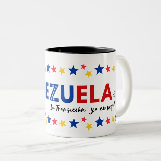 La Transición ya empezó | Diseño Patriótico  Zweifarbige Tasse (VorderseiteRechts)
